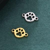 Breloques en forme de patte d'animal (chat, chien) plaquées or pour la fabrication de bijoux, pendentifs DIY en acier inoxydable pour colliers et bracelets