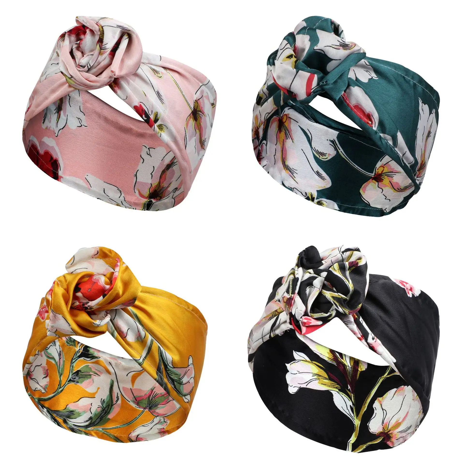 2022 trendy scrunchies hair accessories printing bow Sports Yoga cross hair band iron wire cloth girl ladies women hairbands