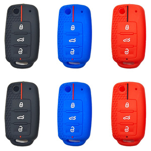 Housse de protection pour <span class=keywords><strong>clé</strong></span> de voiture en silicone pour <span class=keywords><strong>Volkswagen</strong></span> VW <span class=keywords><strong>Polo</strong></span> Golf Passat Tiguan Beetle Caddy T5 up Eos Skoda Octavia Seat Leon Altea - Product Image 6