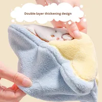 New Children's Hand Towel Hangable Absorbent Cute Rabbit Quick-Dry Coral Velvet Bathroom Hand Towel Wholesale