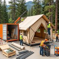 Cabane préfabriquée mobile en forme de triangle pour B&B, glamping et complexe hôtelier