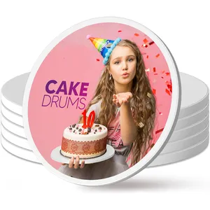 Custom Combination 4 Colors Cake Drums 10'' Round Black White Gold Silver matte Cake Disc Board