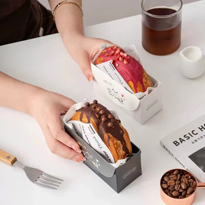 Boîte d'emballage Soufflé pour pouding au <span class=keywords><strong>caramel</strong></span> Boîte d'emballage pour sandwich à <span class=keywords><strong>base</strong></span> <span class=keywords><strong>de</strong></span> croissant semi-circulaire avec anneau annuel personnalisé - Product Image 6