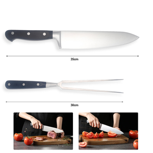 8 inch thép không gỉ thịt đầu bếp dao và ngã ba đặt cho BBQ nướng - Product Image 6