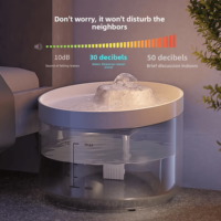 Fontaine à eau intelligente pour animaux de compagnie, en plastique, à circulation d'eau fraîche, distributeur automatique d'eau pour chat, 2,2 L, protection contre la marche à sec, transparente