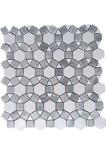 Carreaux de mur de fond en mosaïque ronde Penny de luxe de style moderne carreau de mosaïque en marbre de salle de bains à motif hexagonal pour chambre à vendre