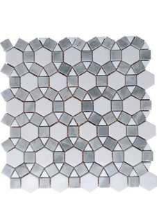 Modern Style Luxury Round Penny Mosaic Background Wall Tiles Hot Selling <strong>Hexagon</strong> <strong>Pattern</strong> Bathroom Marble Mosaic Tile for Room - Product Image 5