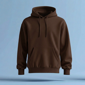 High Quality 100% Cotton Solid Winter Warm Fleece <b>Hoodies</b> made in India in espresso <b>brown</b> color - Product Image 3