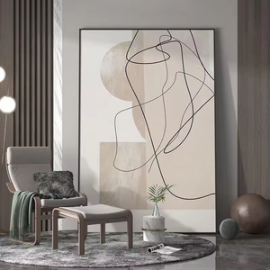 Peinture d'art <span class=keywords><strong>mural</strong></span> pour décoration de maison moderne Conception personnalisée Toile Ligne Impression abstraite Peinture de décoration de salon - Product Image 2