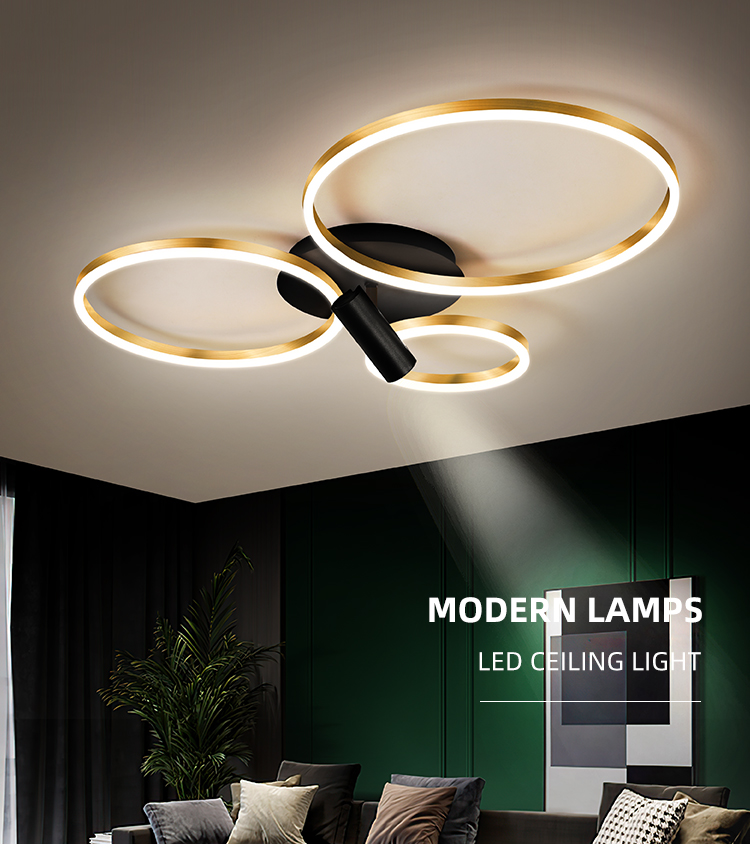 Fashion Smart Indoor Acrylic Hotel Decor Round Modern Led Ceiling Lamp For Living Room