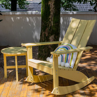 Fauteuil à bascule contemporain en HDPE blanc HY HC-B301 personnalisé, populaire pour le jardin, le pique-nique et l'extérieur - Non pliable, pour chambre et salon