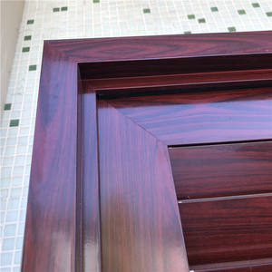 Portes <span class=keywords><strong>d</strong></span>'<span class=keywords><strong>entrée</strong></span> modernes en aluminium avec panneau de verre, couleur bois, prix usine, cadre en alliage <span class=keywords><strong>d</strong></span>'aluminium - Product Image 5