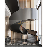 J267 Promotion Spéciale Escalier en Spirale Intérieur en Acier Inoxydable et Verre Marque JYF Design Personnalisé Design Tendance pour Bureaux Commerciaux