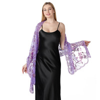 Chine Usine En Gros Mode Nouveau Design Soie Matériel De Haute Qualité Châle Wrap Floral Broderie Femmes Dîner Écharpe