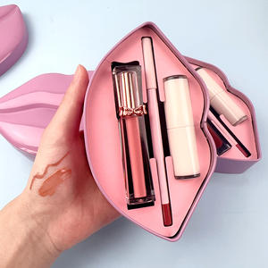 Private Label <span class=keywords><strong>3</strong></span>-in-1 Vegane Lippen-Kits Veganer Lip gloss Lip liner Lippen balsam Make-up-Set Matte Lippenstift Lip Liner Lip Gloss Combo Set - Product Image 3