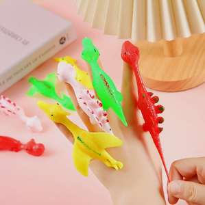 Juguete de tirachinas de dedo, Juguete de dinosaurio de pared pegajoso para aliviar el estrés, para el desarrollo de habilidades creativas y diversión, Crazy Turkey - Product Image 1