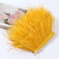 Vente en gros de garniture en plumes d'autruche teintées de haute qualité, 10-15 cm, franges douces et moelleuses, accessoires pour tissus de jupes de danse et vêtements