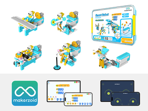 Kit de Robot Educativo de Codificación Makerzoid DIY, Más de 400 Piezas, Bloques de Construcción, Curriculato Scratch <span class=keywords><strong>Junior</strong></span> para Primaria, Programable - Product Image 4