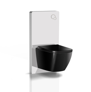 Oceanwell черный красочный Интеллектуальный туалет для гостиничной ванной комнаты Керамический Настенный цельный умный туалет - Product Image 2