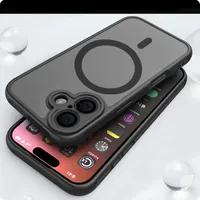 Coque magnétique antichoc translucide mate pour iPhone 16 14 13 12 11 15 Pro Max Plus, compatible charge sans fil