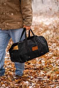 Porte-bûches en toile cirée durable, échantillon gratuit, sac de transport robuste pour foyer, sac de transport pour bois lourd - Product Image 4