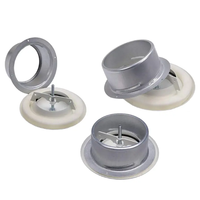 Vanne à disque en acier inoxydable blanc de 100mm diffuseur d'aération de plafond rond ajusté dans le sens des aiguilles d'une montre pour climatiseur HVAC