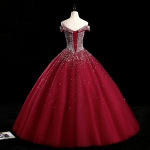 Abiti da Ballo di Lusso Personalizzati su Misura/Colore OEM con Spalle Scoperte e Perline Pesanti per Quinceañera e Diciottesimo Compleanno - Product Image 3