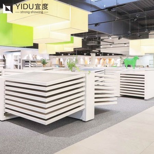 Présentoir multifonctionnel en métal pour carreaux, avec conception de showroom pop-up et rangement pour dalles de pierre, présentoir pour carreaux et marbre - Product Image 3