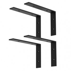 ขายึดรูปตัวแอล WEKIS BR01 สีดำเคลือบพาวเวอร์โค้ท รับน้ำหนักได้ 150 ปอนด์ สำหรับชั้นวางติดผนัง เฟอร์นิเจอร์ และอื่นๆ - Product Image 2