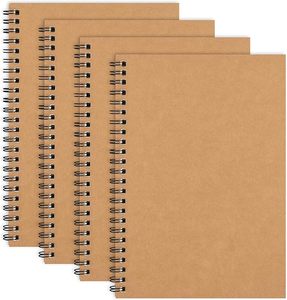 Paquete <span class=keywords><strong>de</strong></span> 4 Cuadernos Espiral A5 en Blanco, Libretas sin Líneas <span class=keywords><strong>de</strong></span> 5.5 x 8.3 Pulgadas, 50 Hojas 100 Páginas, 100gsm, Diario, Libro <span class=keywords><strong>de</strong></span> Bocetos - Product Image 1