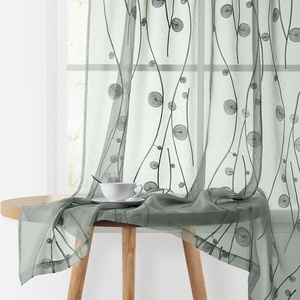 <span class=keywords><strong>Rideaux</strong></span> transparents brodé motif Floral poche <span class=keywords><strong>lin</strong></span> Semi transparent Voile fenêtre <span class=keywords><strong>rideaux</strong></span> chambre salon occultant flamme - Product Image 5
