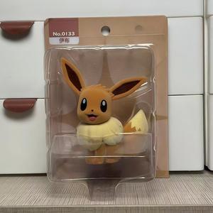 Ensemble de figurines floquées sous licence officielle Pikachu Eevee Psyduck Pachirisu Pawmi Mini décorations de bureau moelleuses jouets de collection boîte cadeau - Product Image 5