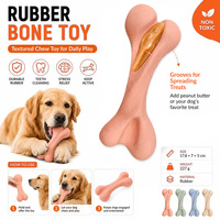 Jouet pour chien en caoutchouc écologique et durable, en forme d'os, texturé, résistant aux morsures, pour l'entraînement, les dents molaires, mignon, populaire, anti-anxiété