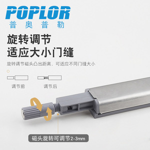 Poplor Cabinet Door Magnetic Latch Aluminum Alloy Non-Detachable Door Mount <b>Wardrobe</b> <b>Hardware</b> - Product Image 4