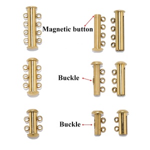 4环不锈钢连接器滑动管扣钩DIY项链手链连接器珠宝制作用品 - Product Image 2