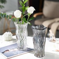Vase en verre de couleur unie, style moderne et luxueux, simple et transparent, pour la décoration de la maison, centre de table