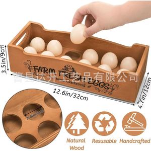 Wooden Egg Storage Box Stackable Single Layer For <b>Kitchen</b> Home Use - Product Image 4