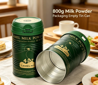 Boîte vide en fer blanc mat pour boissons et lait en poudre, 127mm*140mm, personnalisable, qualité alimentaire, 500g