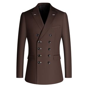 Nuovo abito Slim doppiopetto da <span class=keywords><strong>uomo</strong></span> Casual professionale <span class=keywords><strong>blu</strong></span> <span class=keywords><strong>scuro</strong></span> <span class=keywords><strong>blu</strong></span> <span class=keywords><strong>scuro</strong></span> e grigio moda da esportazione - Product Image 1