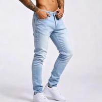 Jean slim homme taille mi-haute vintage en denim de haute qualité avec personnalisation de marque – Achats répétés