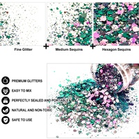 Entrepôts américains Bouteille de 2oz Taille mixte Changement de couleur Paillettes 24 couleurs par ensemble pour boule à neige Gobelet Maquillage Nail Art Craft Glitter