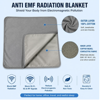 Couverture anti-ondes en tissu nickel-cuivre, 18x18 pouces, portable, petite couverture de genouillère anti-radiation pour la maison et les voyages, vente en gros