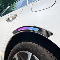 Autocollant de protection universel pour passage de roue en fibre de carbone lumineuse, auto-adhésif, pour décoration extérieure automobile