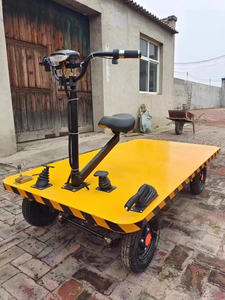 Transporteur à plat électrique transpalette à commande électrique avec quatre roues plates - Product Image 3