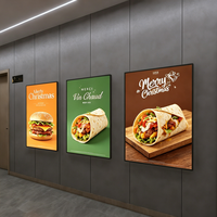 Boîte à lumière LED en acrylique ultra-mince personnalisée, cadre en alliage d'aluminium, affiche de menu rectangulaire ultra-lumineuse pour restaurants