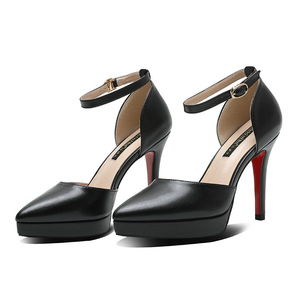 Nouvelle Chaussure Femme Printemps-Automne Sexy à Talon Aiguille Plateforme Imperméable Bout Pointu Petite Taille 10cm Creuse à Bride Unique - Product Image 4