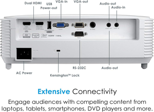 Projecteur laser professionnel <span class=keywords><strong>Optoma</strong></span> EH412 4K <span class=keywords><strong>DLP</strong></span> 1080P 4500 lumens ANSI 3D HDR courte focale système d'exploitation Linux bureau cinéma maison - Product Image 5