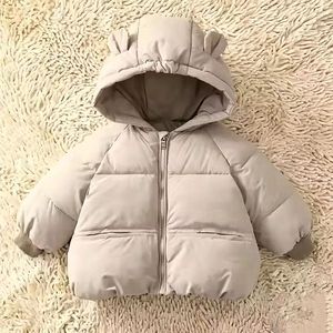 Veste chaude unisexe à <span class=keywords><strong>capuche</strong></span> oreilles d'ours pour bébé 2026 - Manteau d'hiver épais en coton coupe-vent <span class=keywords><strong>avec</strong></span> fermeture éclair pour enfants - Product Image 6