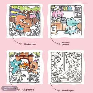 Libro de Colorear y Dibujar con Espiral, Autoadhesivo, para Aliviar el Estrés y la Estimulación Mental de los Niños - Product Image 6