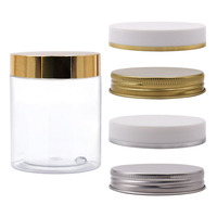 Vente en gros pot en plastique PET noir mat ambré givré avec couvercle à large ouverture 1oz 4oz 8oz 16oz 120ml 200ml 250ml 500ml